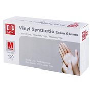 Zoro Select Disposable Gloves, Vinyl Synthetic, Latex-Free, Powder-Free, Clear, M, 10 boxes of 100 Gloves VinylMB